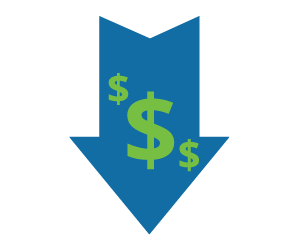 Downward money arrow